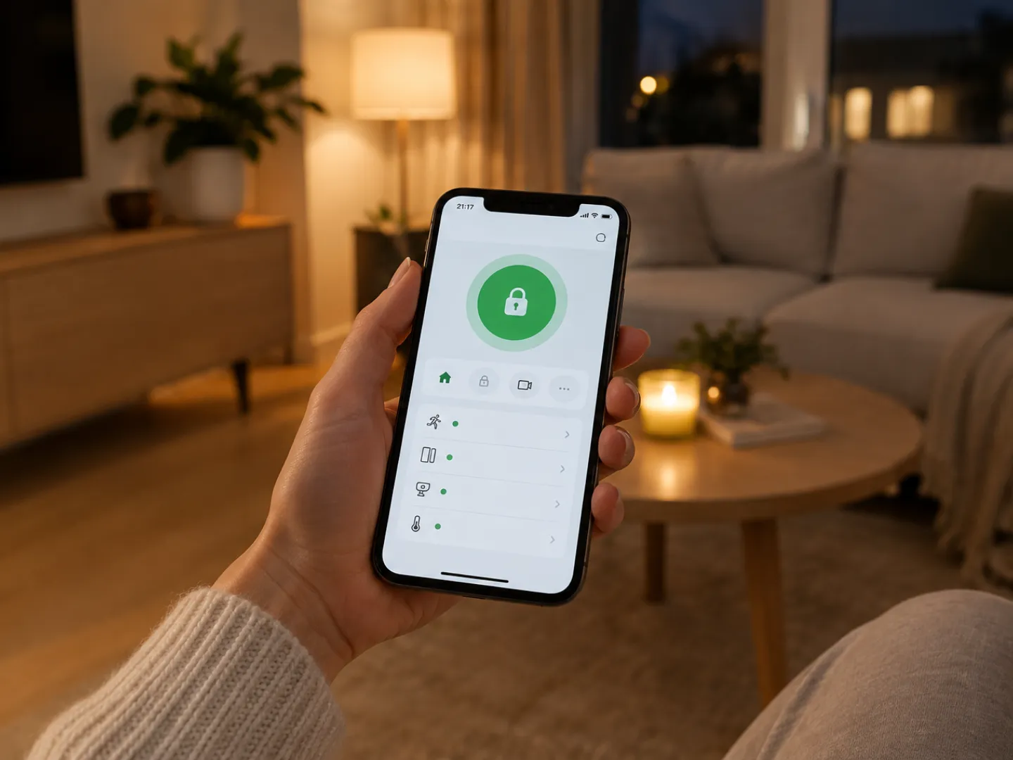 GSMvalve mobiiliäpp telefonis